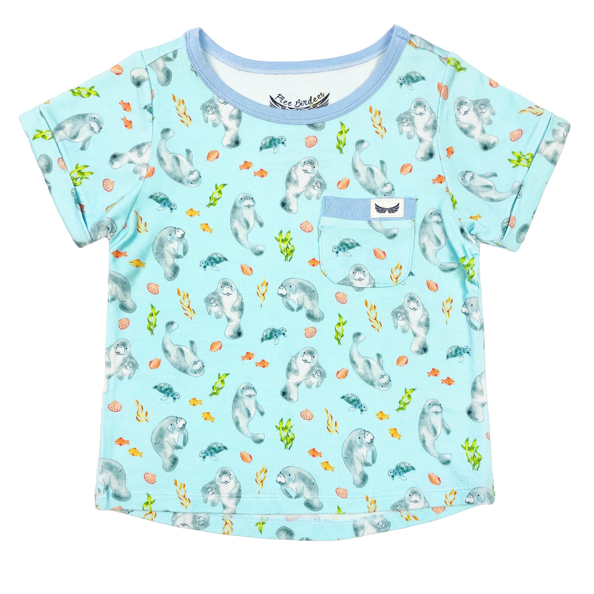 Get Your Float On Manatees Pocket Tee (18m-8y)