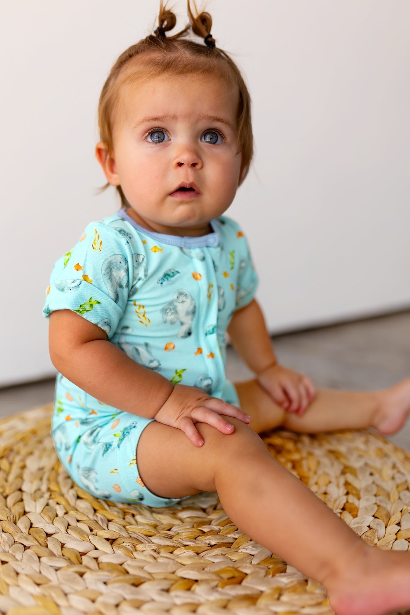 Get Your Float On Manatees Short Two-way Zippy Romper (0-24m)