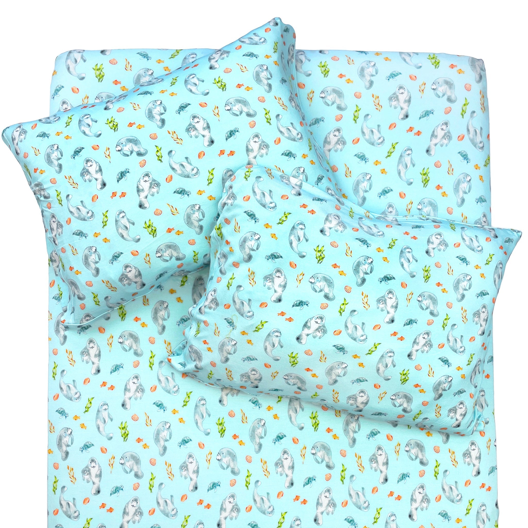 Get Your Float On Manatees Twin Fitted Sheet