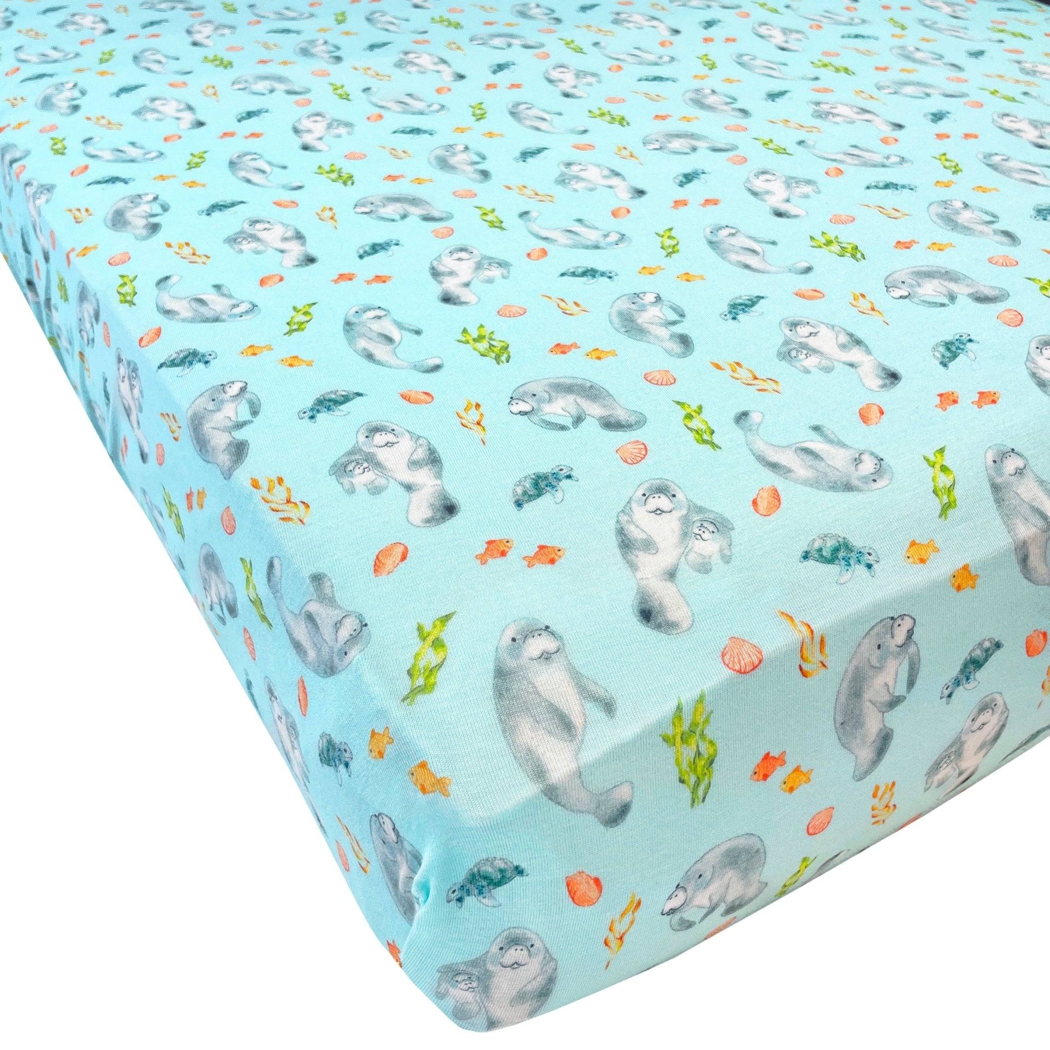 Get Your Float On Manatees Twin Fitted Sheet