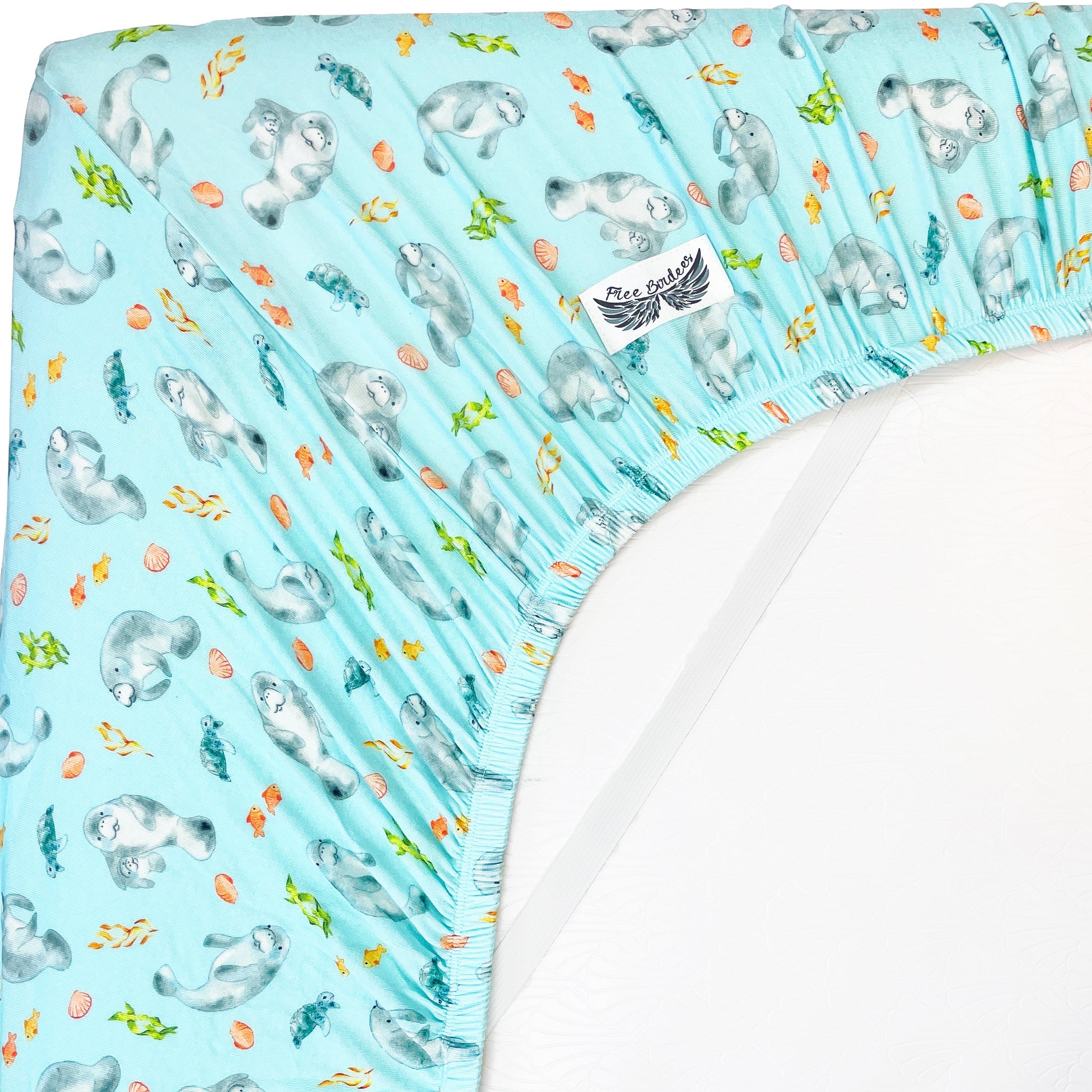 Get Your Float On Manatees Twin Fitted Sheet