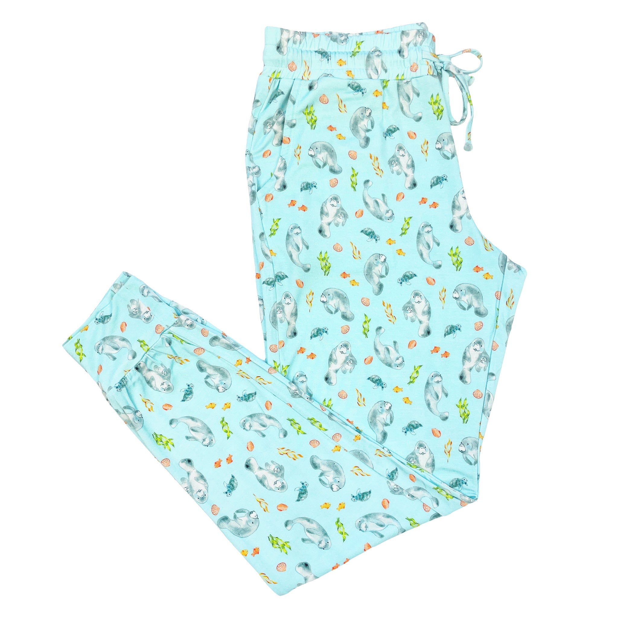 Get Your Float On Manatees Women's Jogger Style Pj Pants