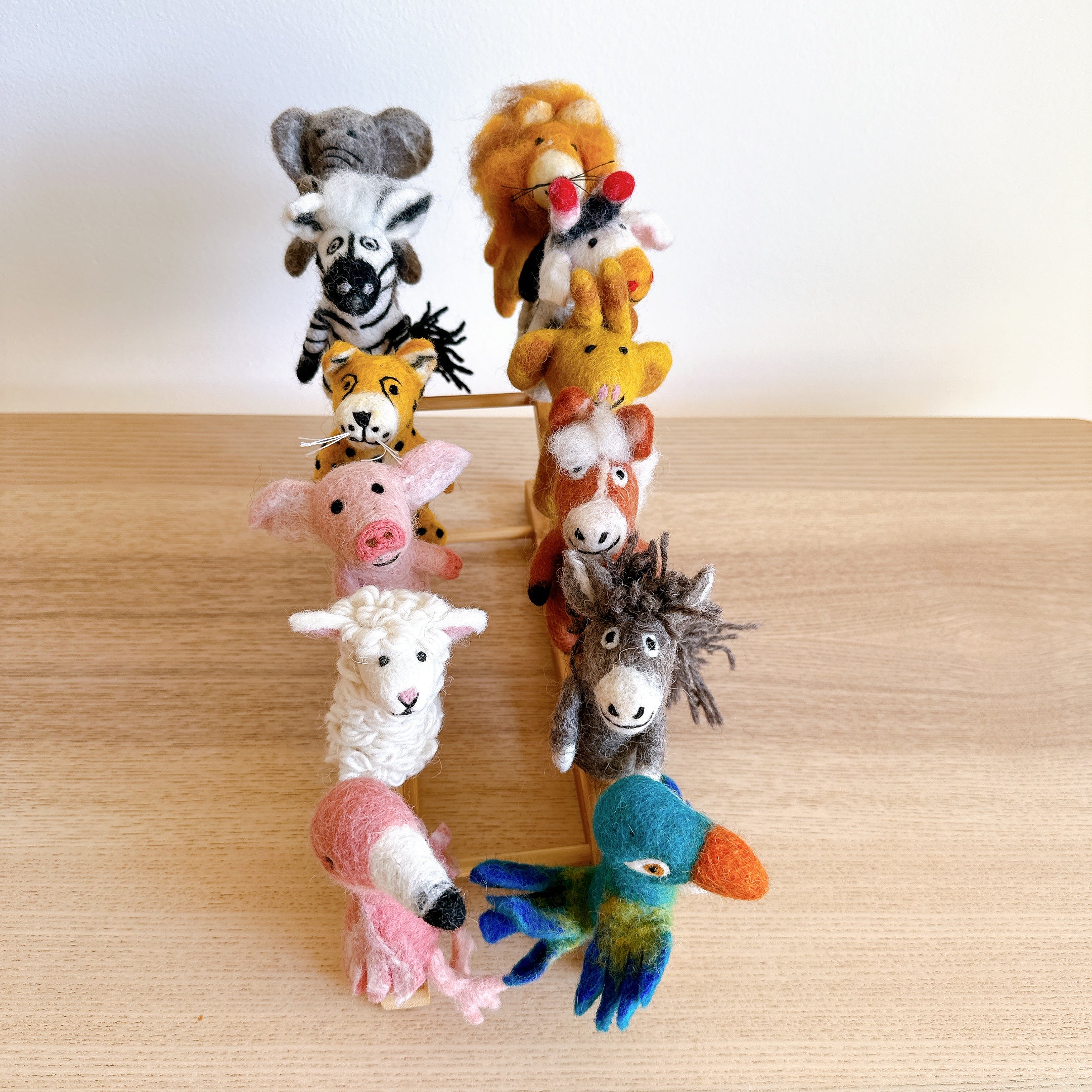 Get Your Own Wool Felt Finger Puppet Set - Choose Your Favorites! (12 Pieces)