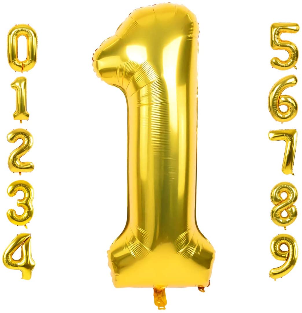Yellow Gold Number Balloon