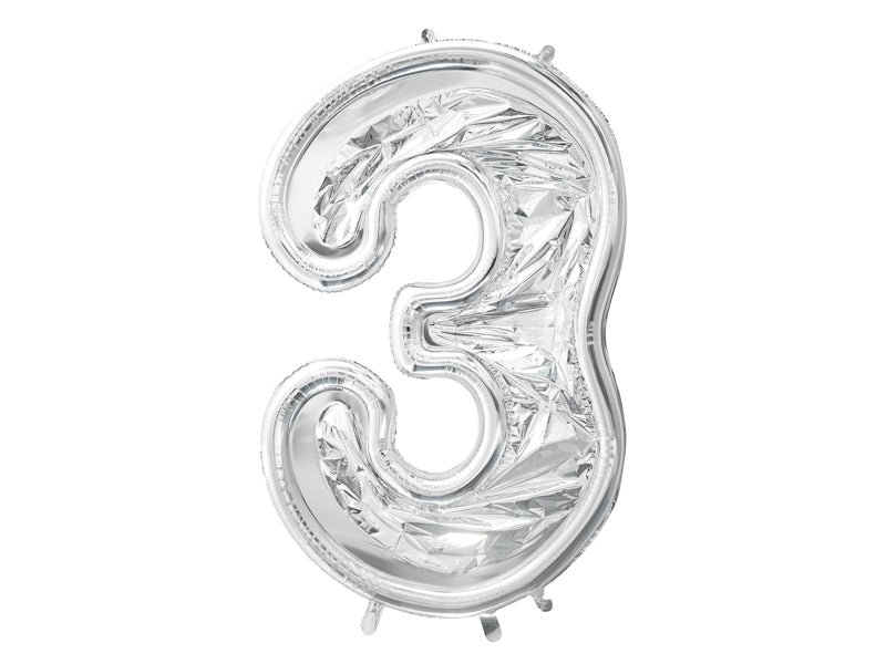 Standing Silver Number Balloon Frame