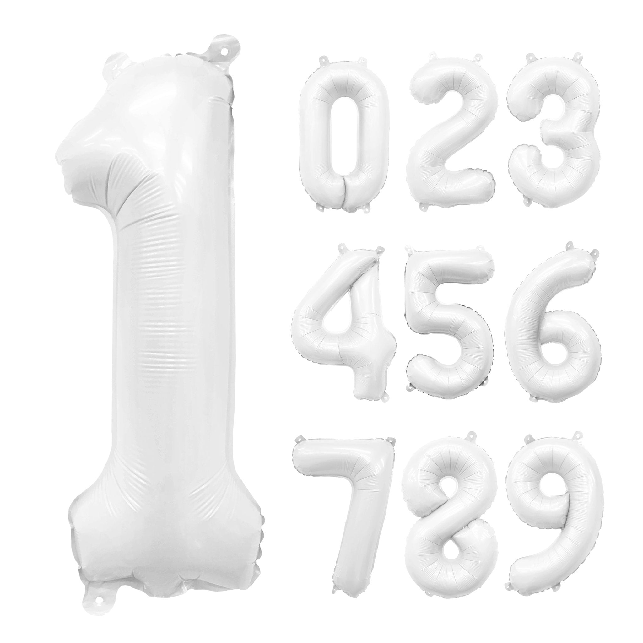 Matte White Number Balloon – 32" Mylar Foil | Ellie’s Party Supply