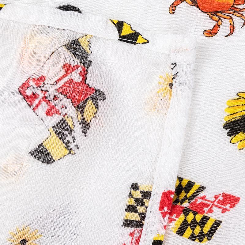 Gift Set: Maryland Baby Muslin Swaddle Blanket And Burp Cloth/bib Combo