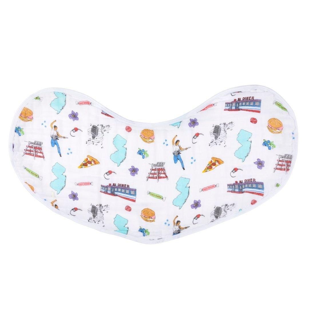 Gift Set: New Jersey Baby Muslin Swaddle Blanket And Burp Cloth/bib Combo