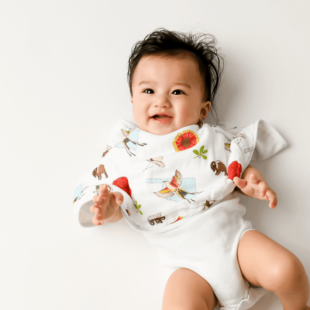 Gift Set: Oklahoma Swaddle Blanket And Burp Cloth/bib Combo