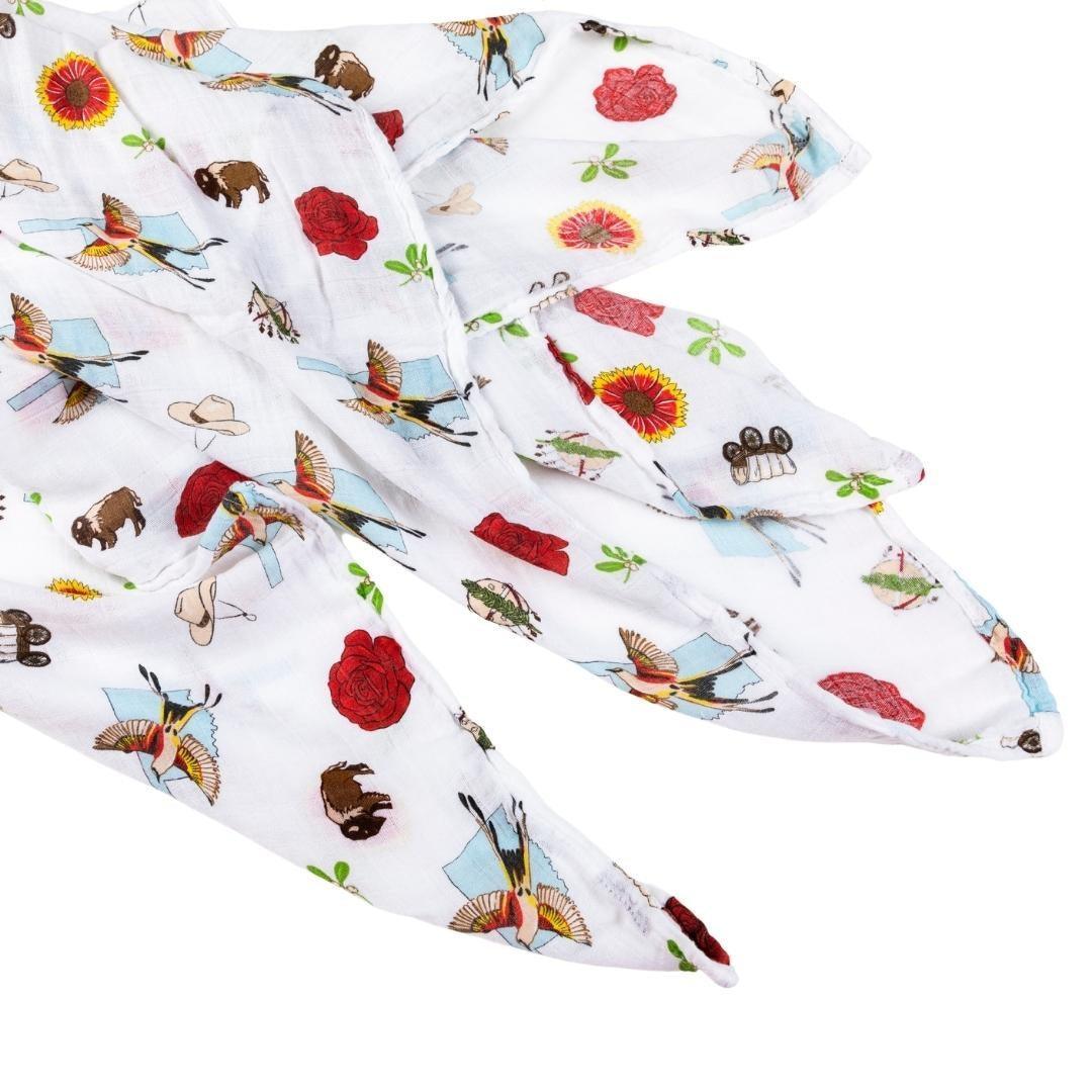 Gift Set: Oklahoma Swaddle Blanket And Burp Cloth/bib Combo