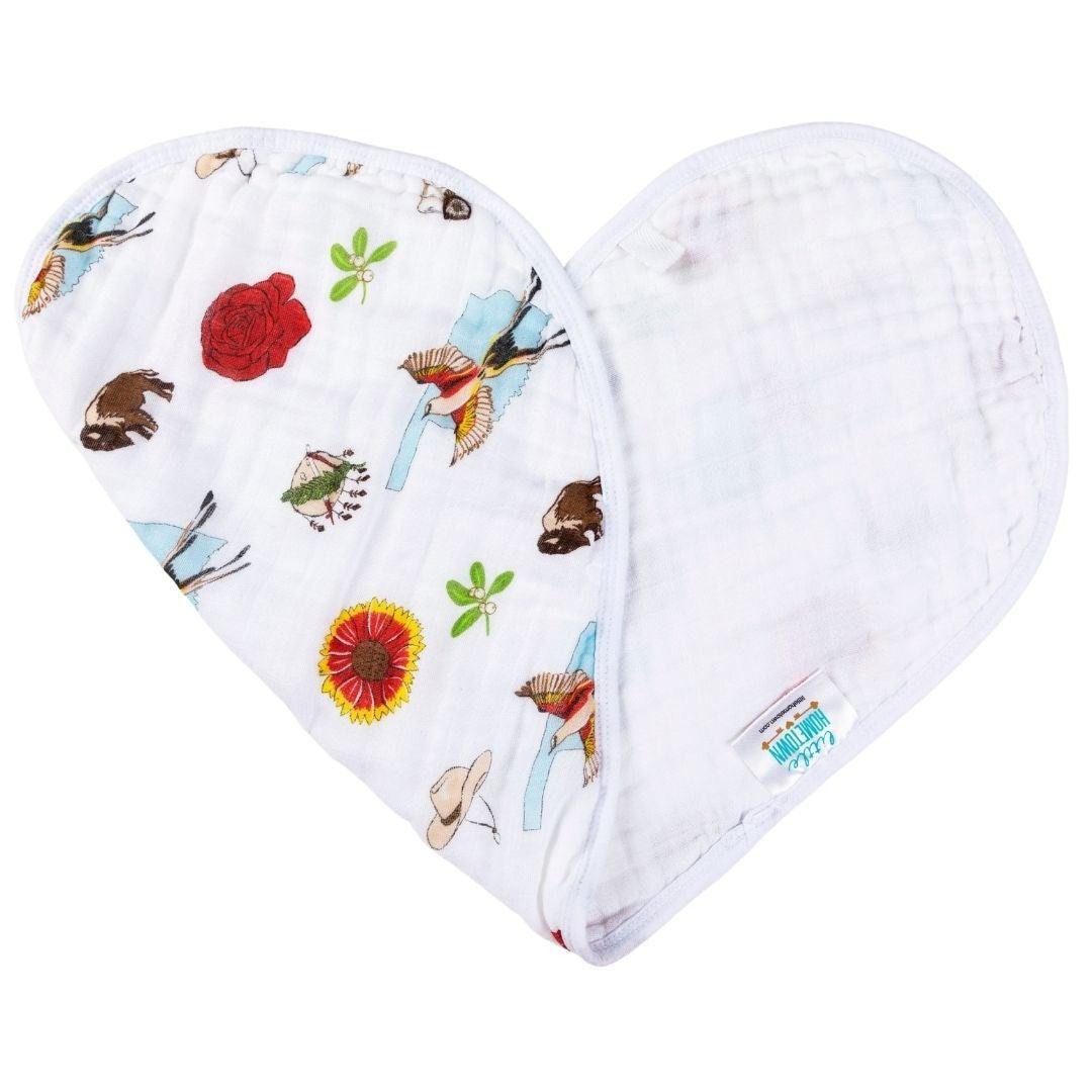 Gift Set: Oklahoma Swaddle Blanket And Burp Cloth/bib Combo
