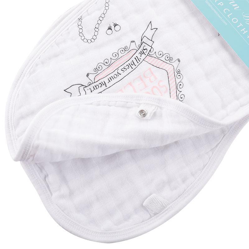 Gift Set: Southern Belle Baby Muslin Swaddle Blanket And Burp Cloth/bib Combo