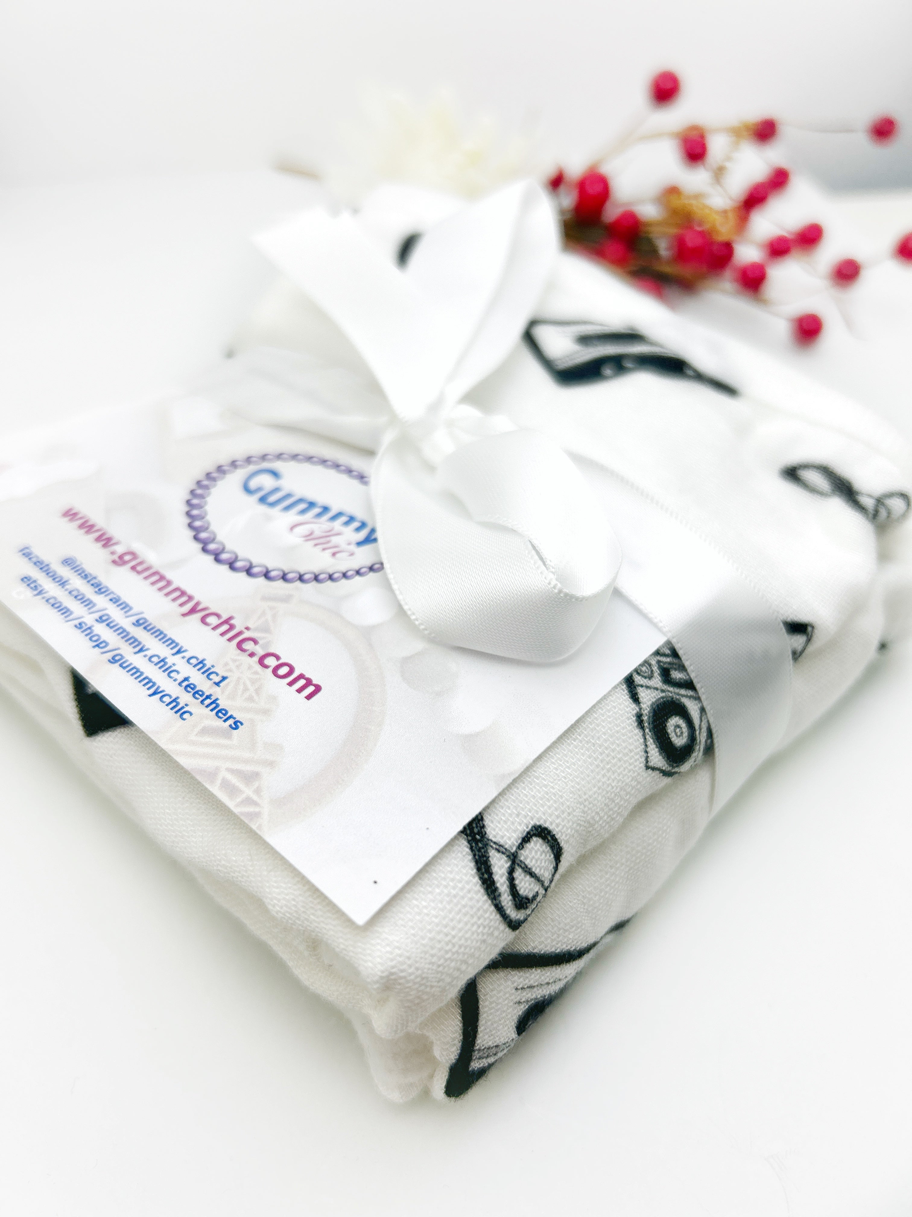 Mix Tape & Music Organic Cotton Burp Rag Set Of Two