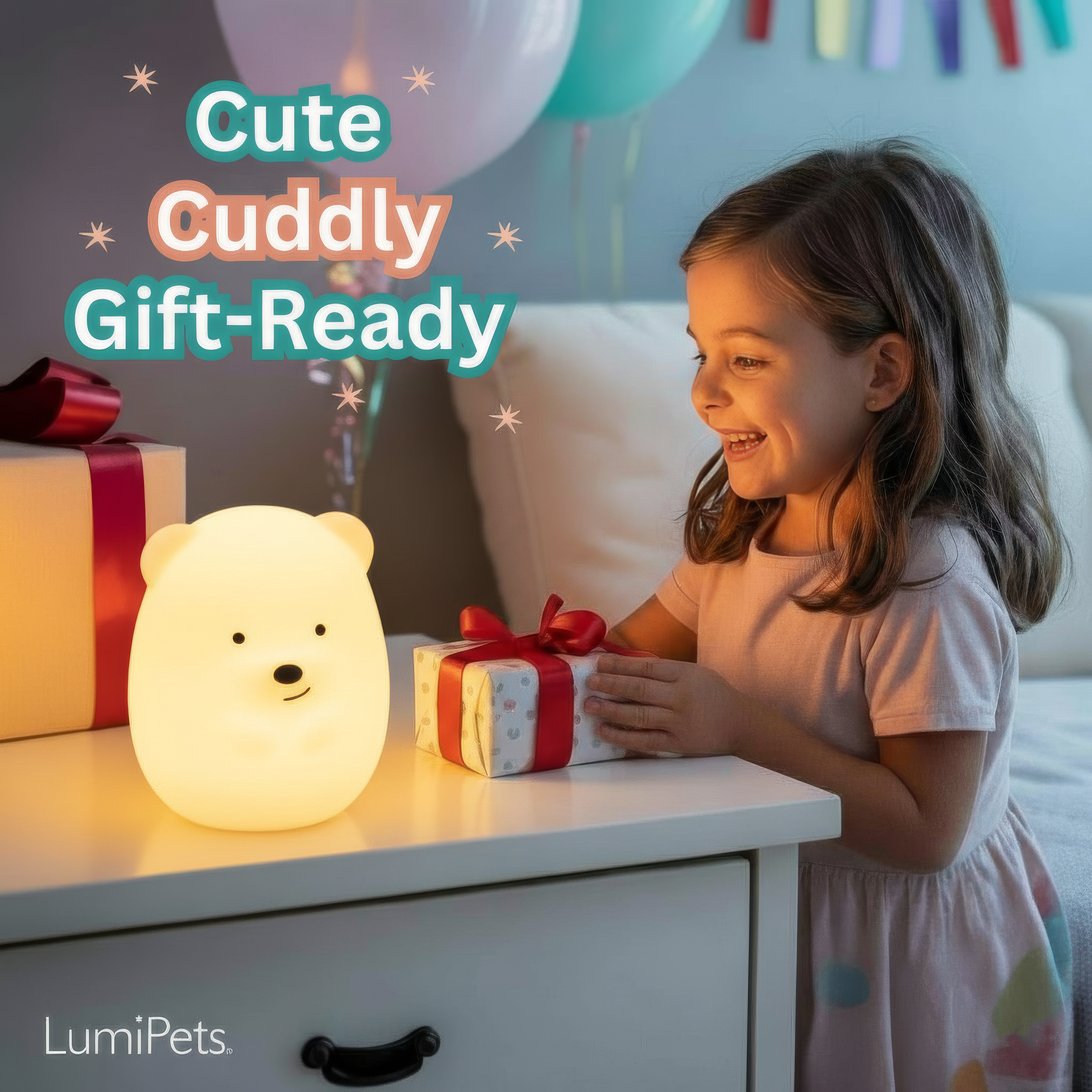 Lumipets® Benny The Bear- Children's Touch Night Light
