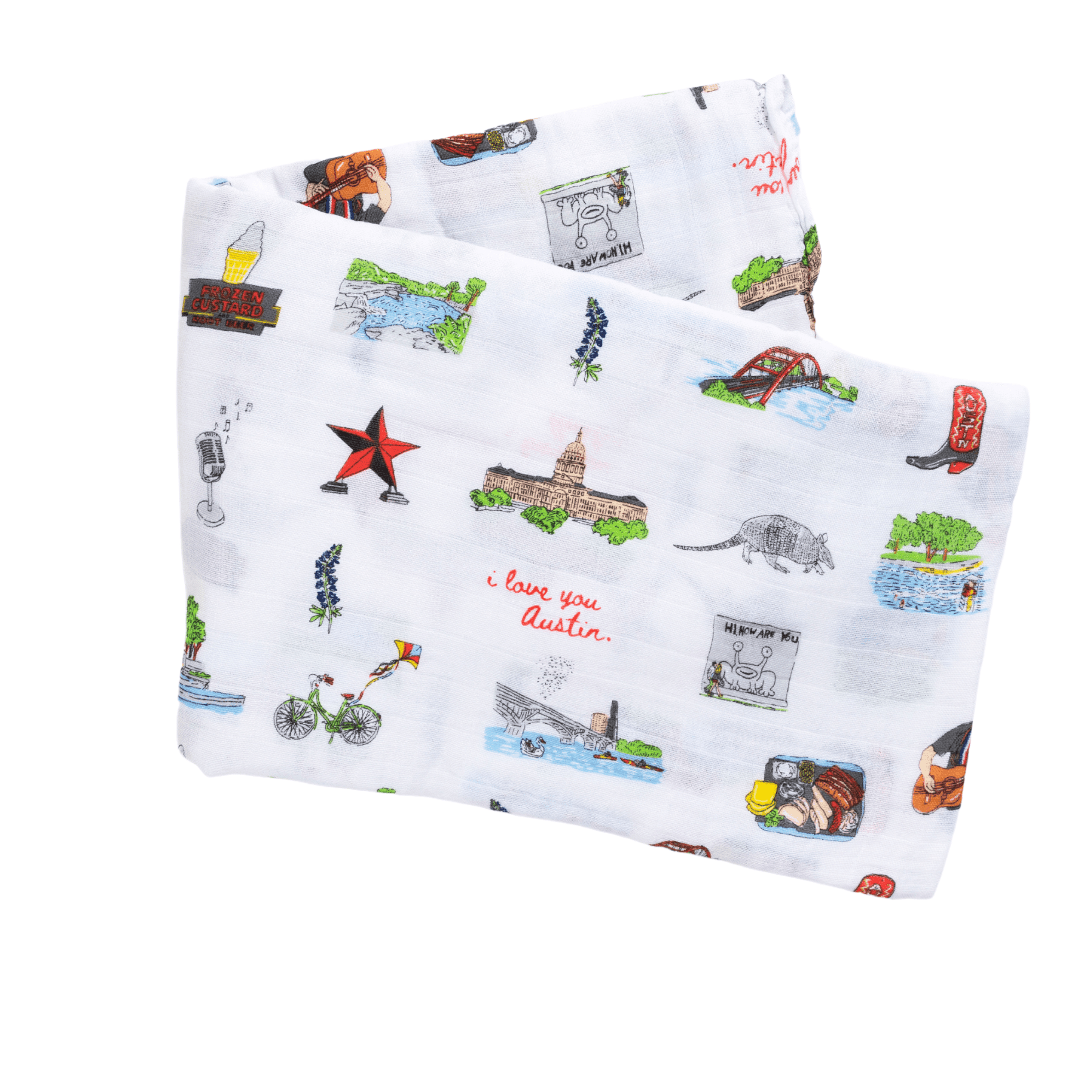 Giftset: Austin Baby Muslin Swaddle Blanket And Burp Cloth/bib Combo