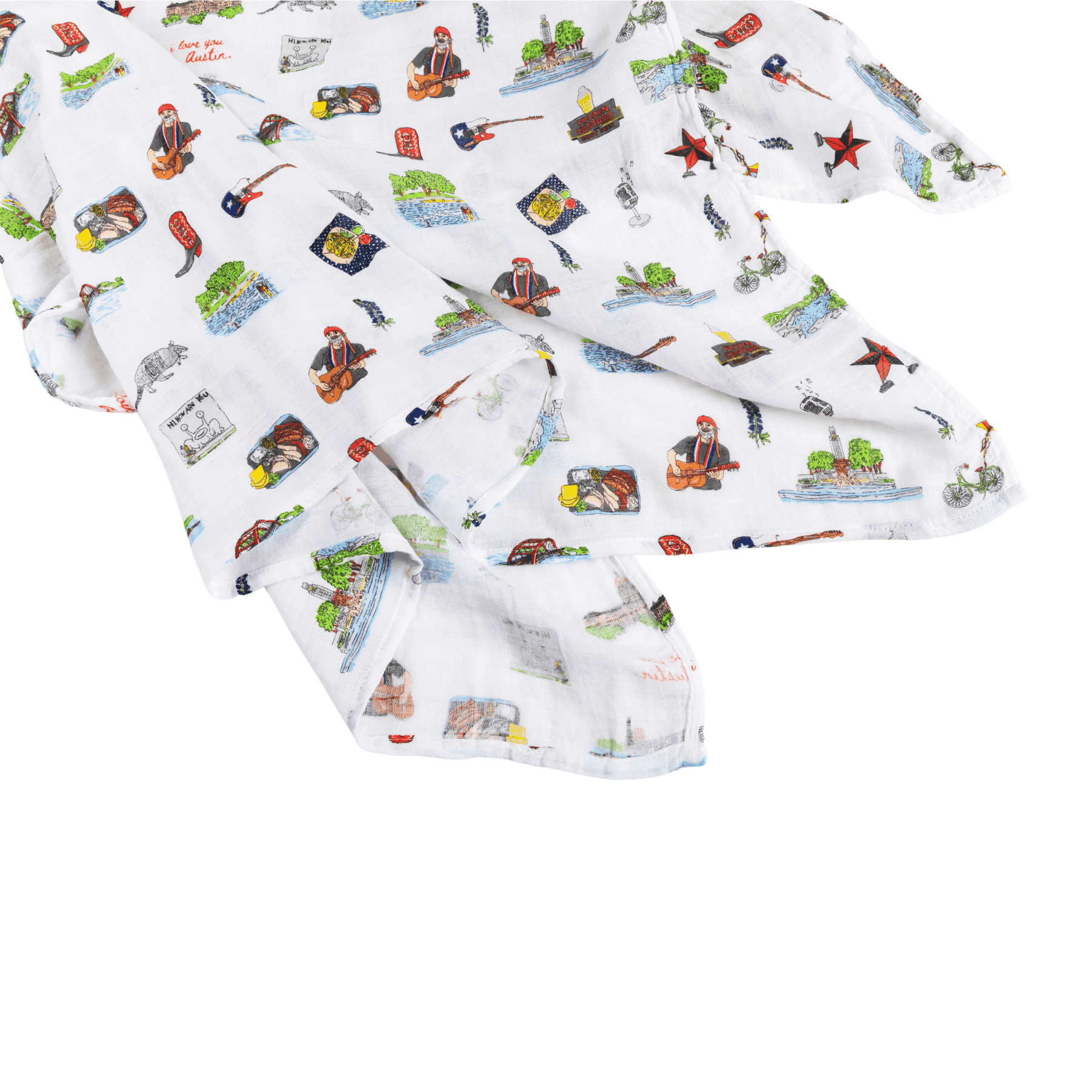 Giftset: Austin Baby Muslin Swaddle Blanket And Burp Cloth/bib Combo