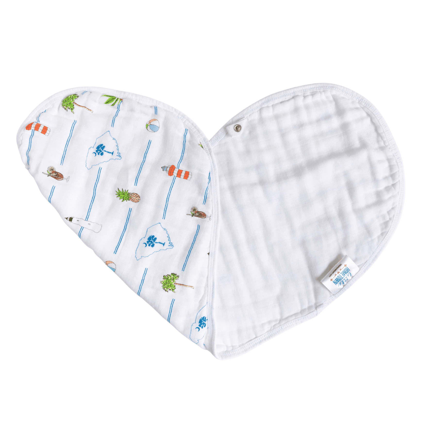 Giftset: South Carolina Baby Muslin Swaddle Blanket And Burp Cloth/bib Combo
