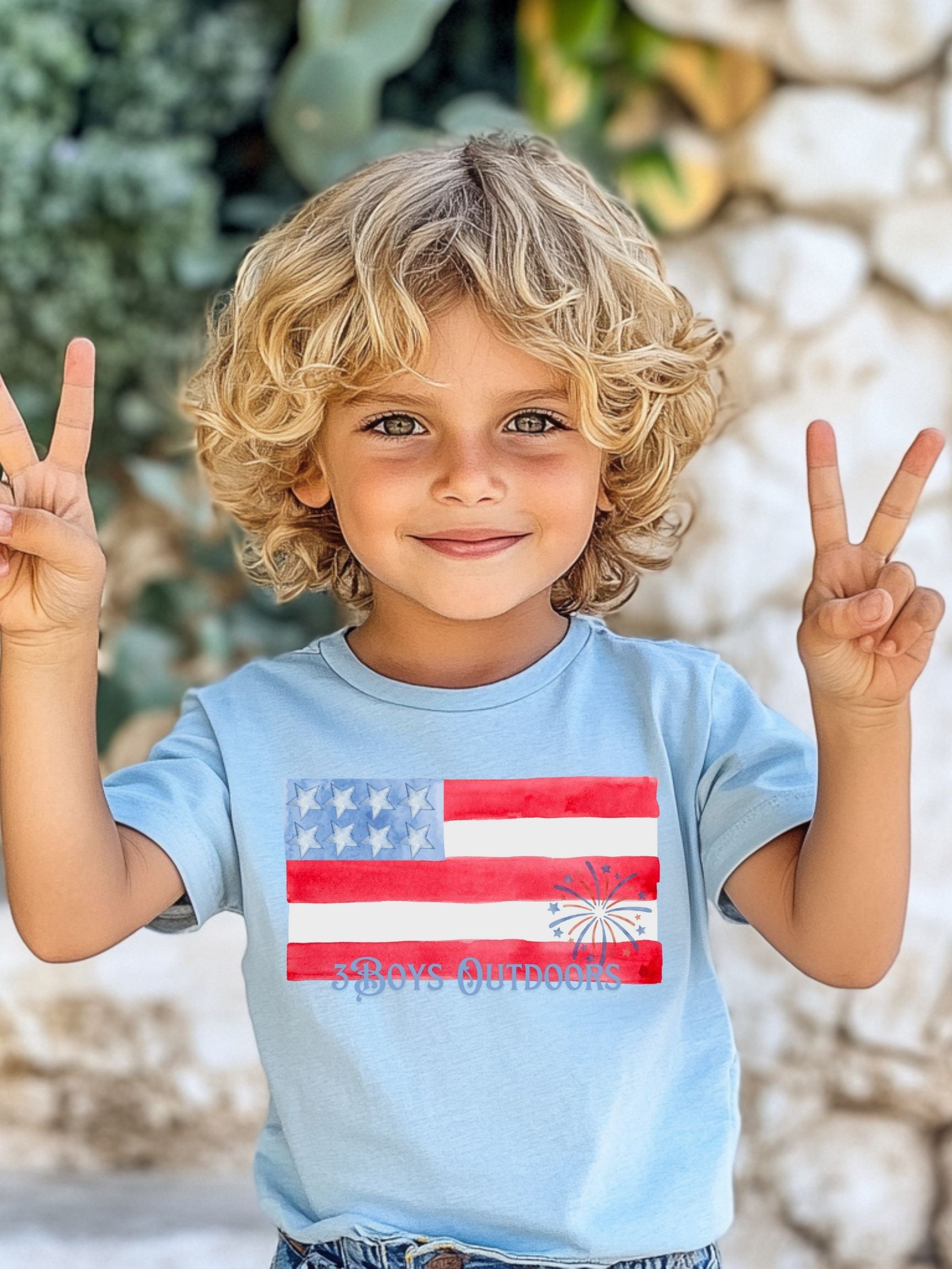 3boys Outdoors Watercolor Flag