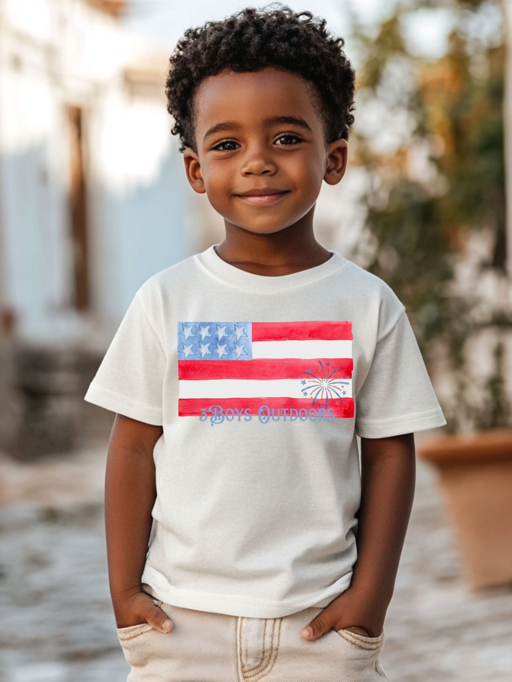 3boys Outdoors Watercolor Flag