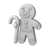 Gingerbread Buddy With Candy Cane