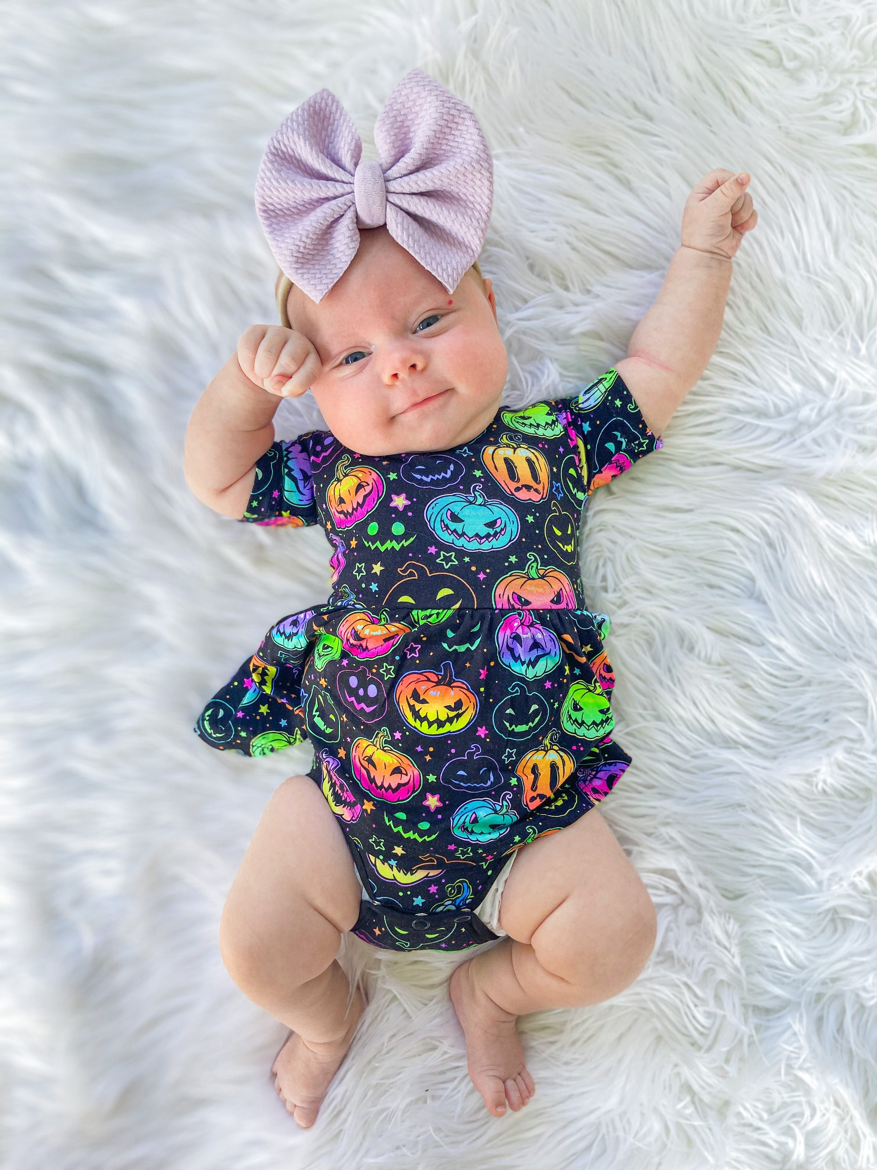 Halloween Pumpkins | Bamboo Baby Bodysuit Dress