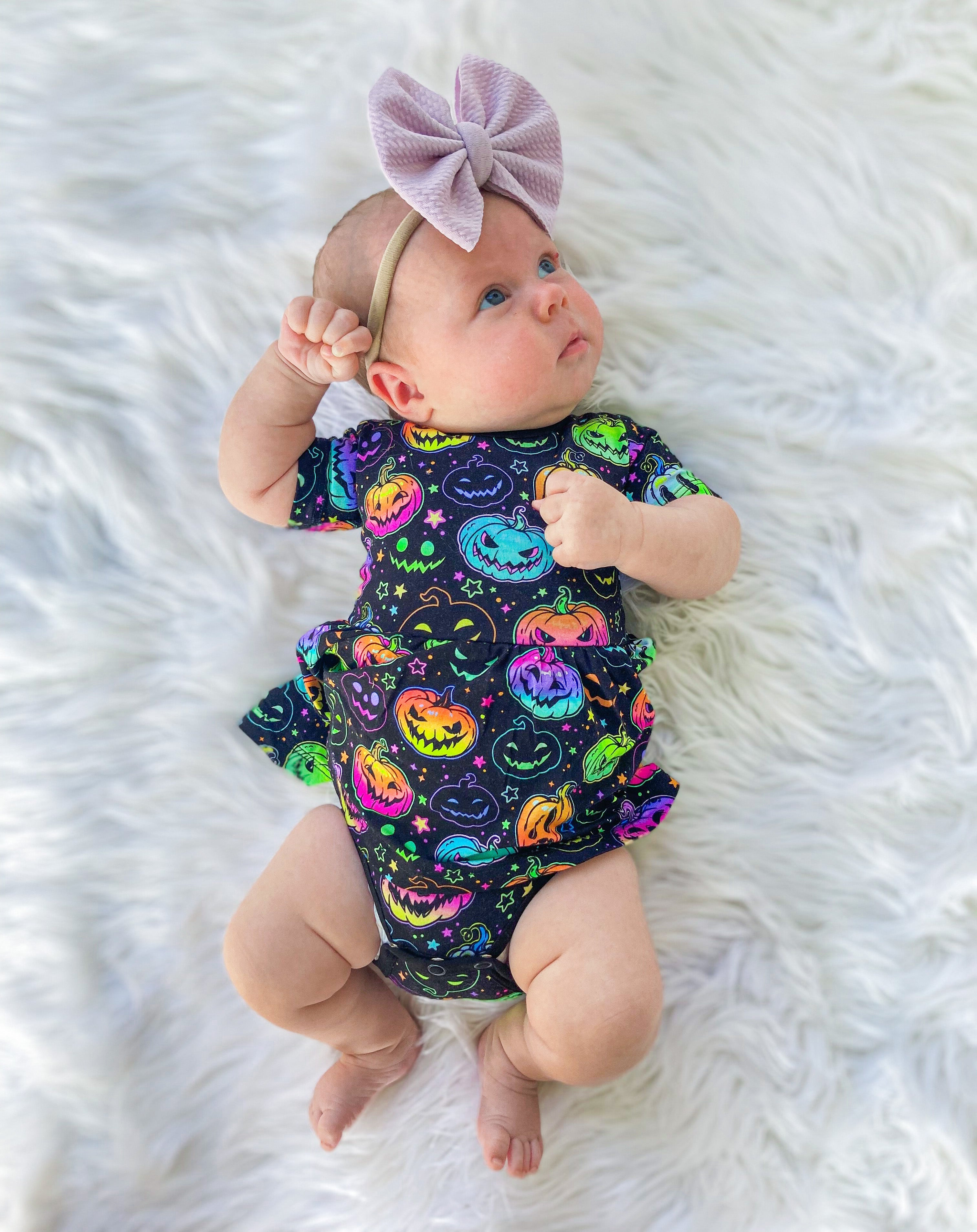Halloween Pumpkins | Bamboo Baby Bodysuit Dress