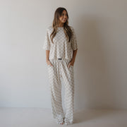 Women's Boxy Tee Lounge Set | Checkerboard