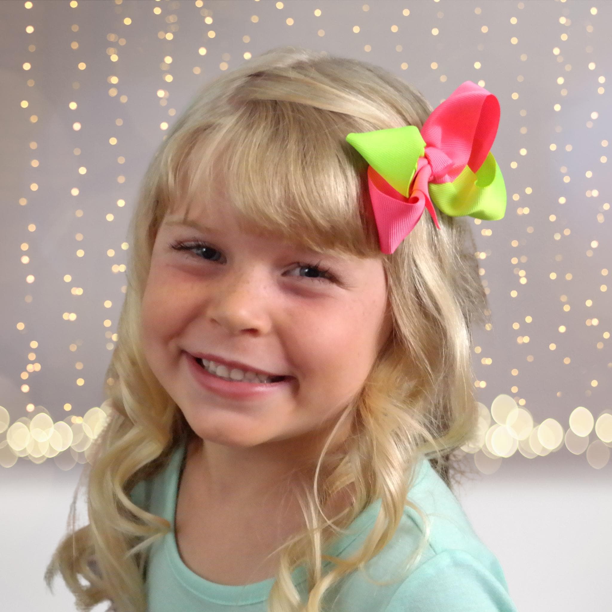 Girls 2 Color Twist Chunky Hair Bows