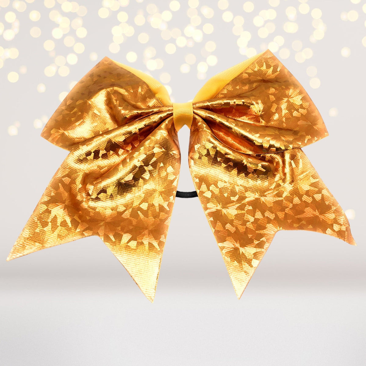 Girls 7 Inch Metallic Shiny Holographic Cheer Bow Ponytail Holder