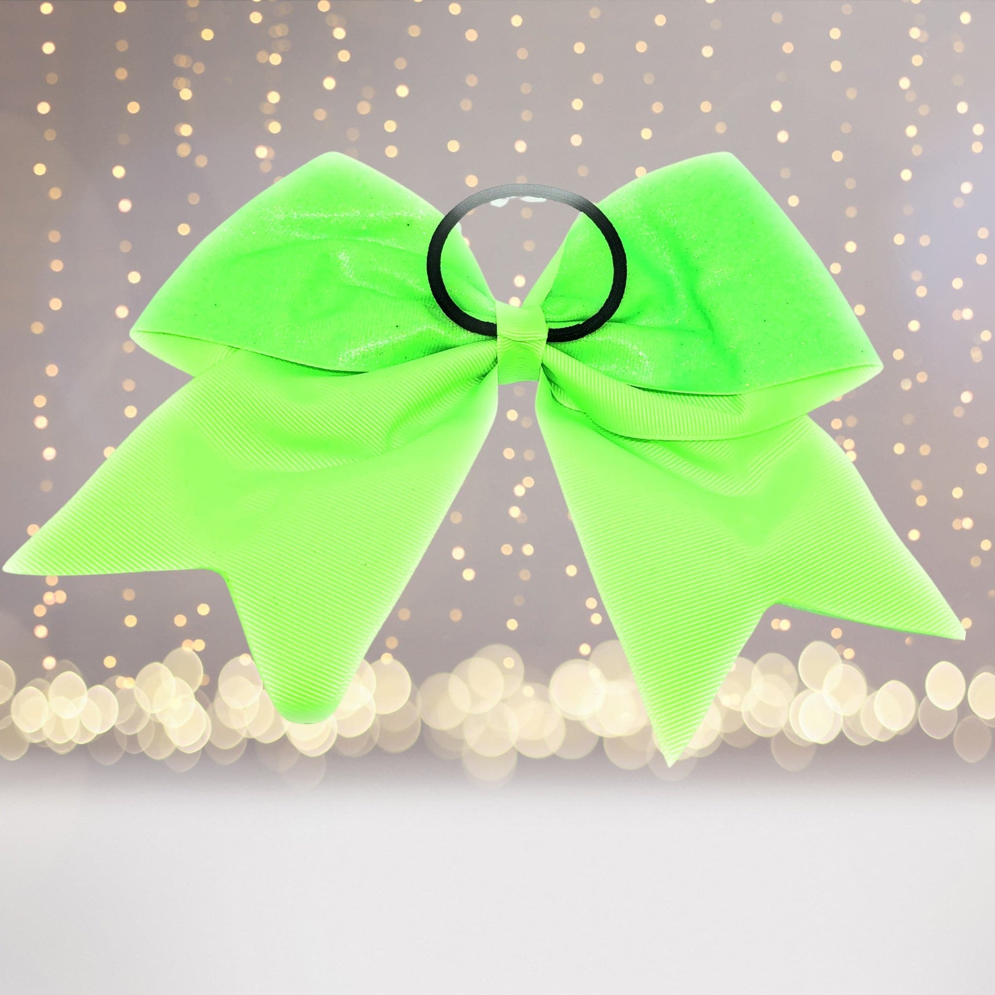 Girls 7 Inch Stiff Glitter Cheer Hair Bow Ponytail Holder