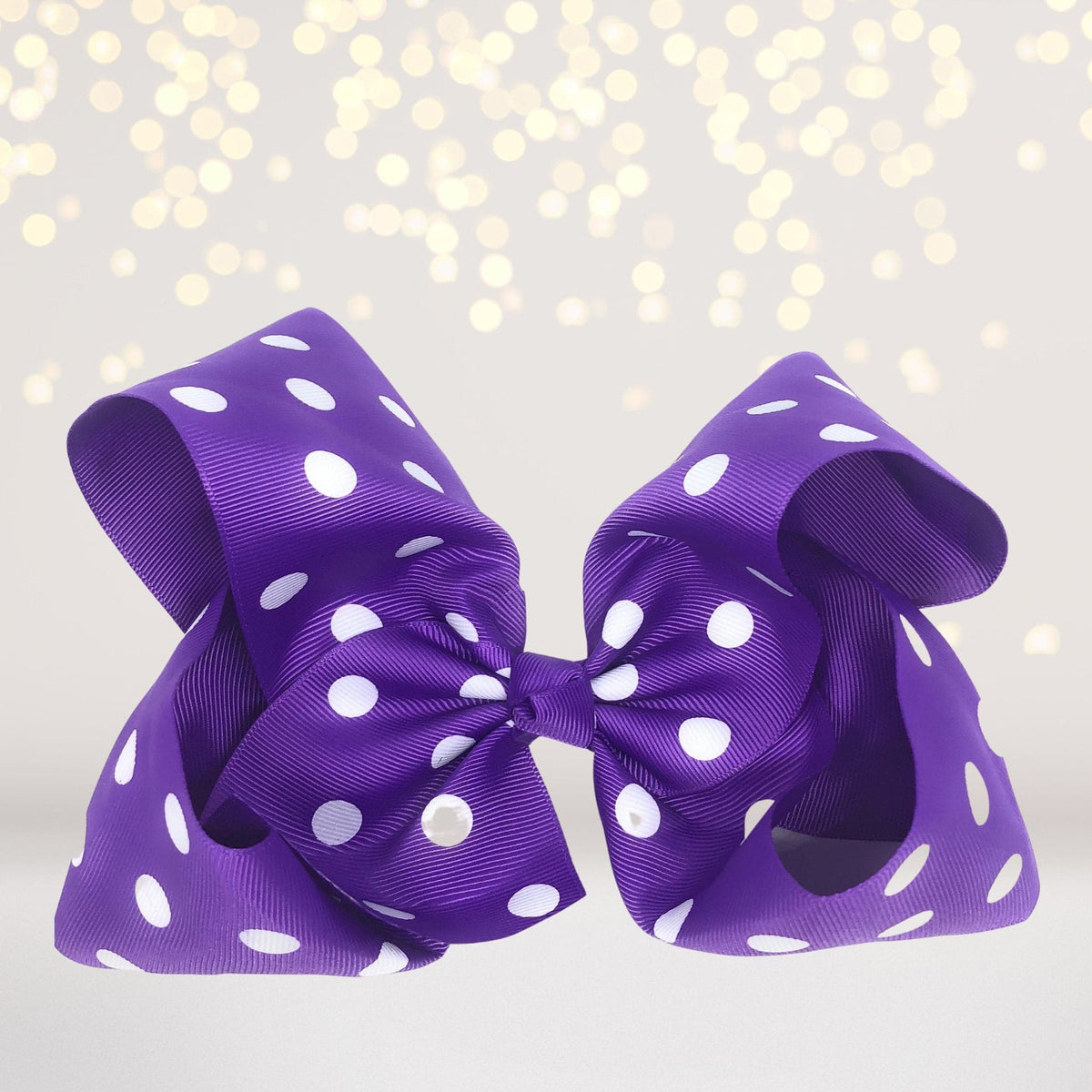 Girls 8 Inch Polka Dot Grosgrain Hair Bow