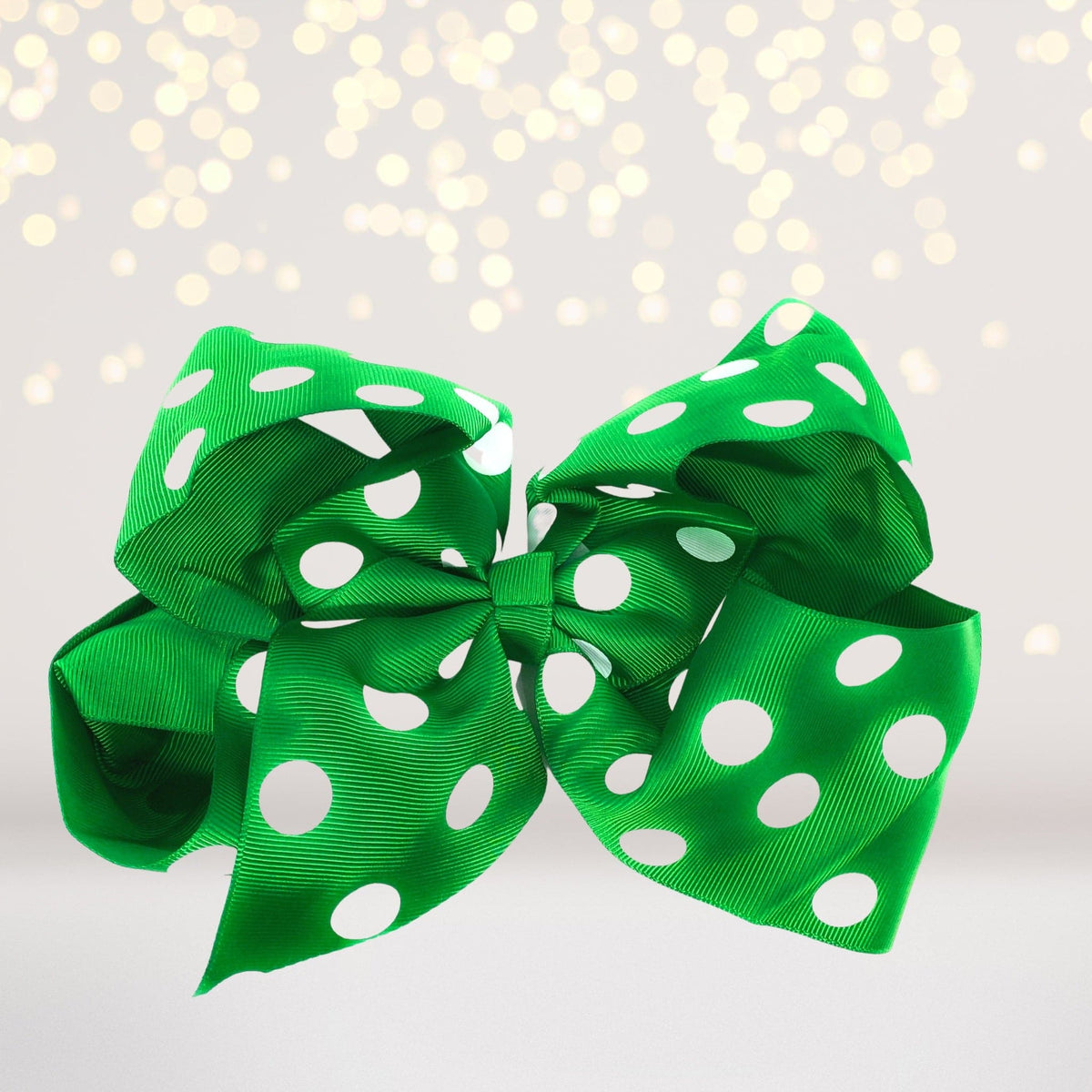 Girls 8 Inch Polka Dot Grosgrain Hair Bow