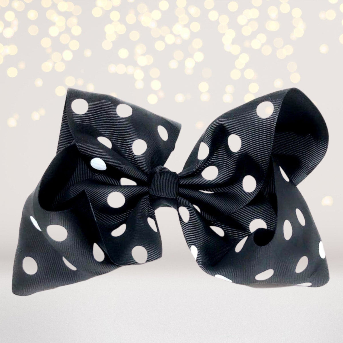 Girls 8 Inch Polka Dot Grosgrain Hair Bow