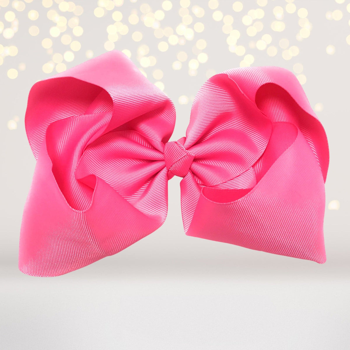 Girls 8 Inch Wide Basic Hair Bow On Alligator Clip