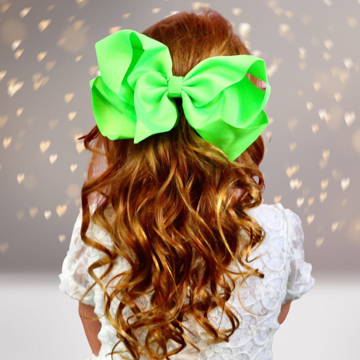 Girls 8 Inch Wide Basic Hair Bow On Alligator Clip