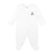 Love Teddy Embroidery Footie | Baby Girl