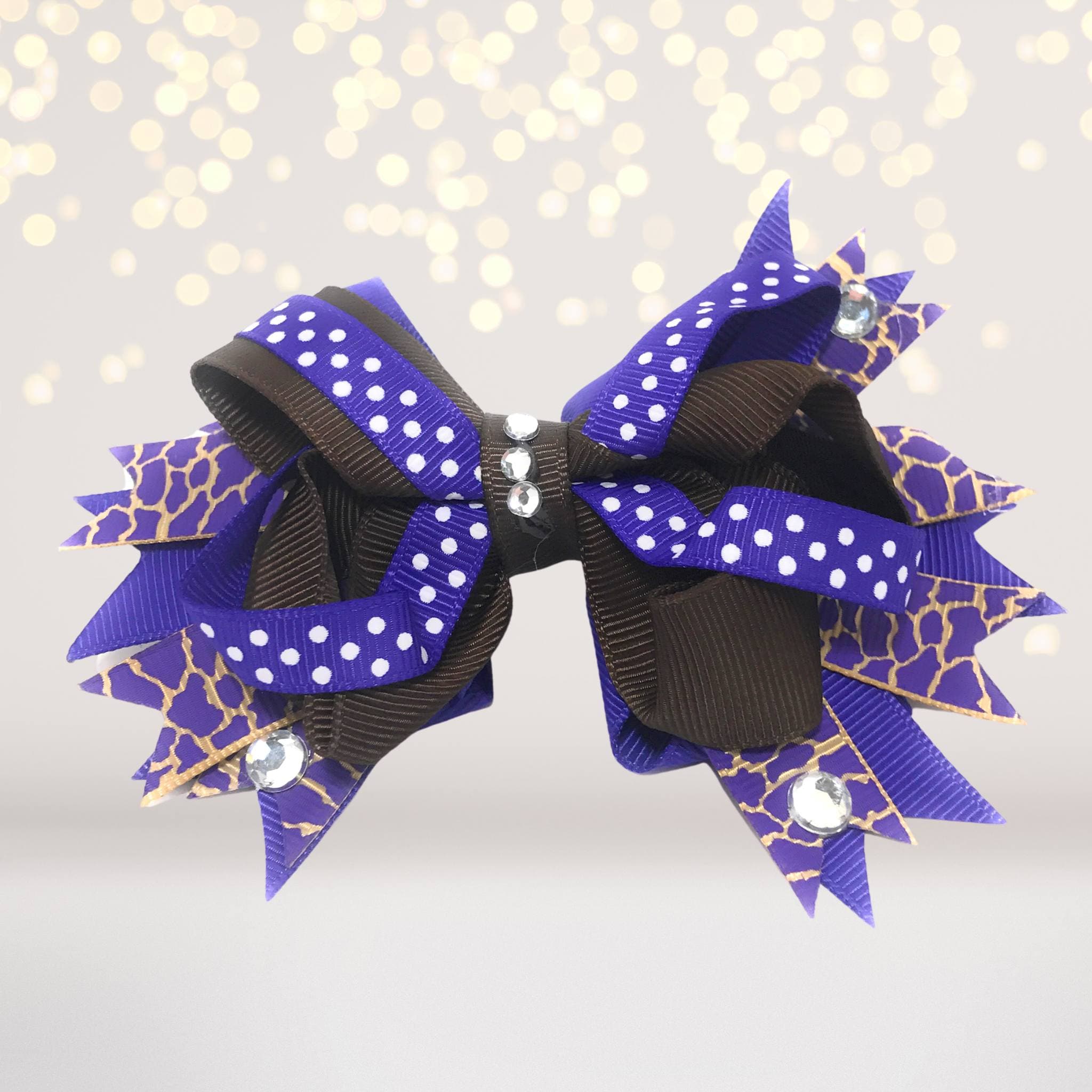 Girls Boutique Hair Bow With Sparkly Bling Stones