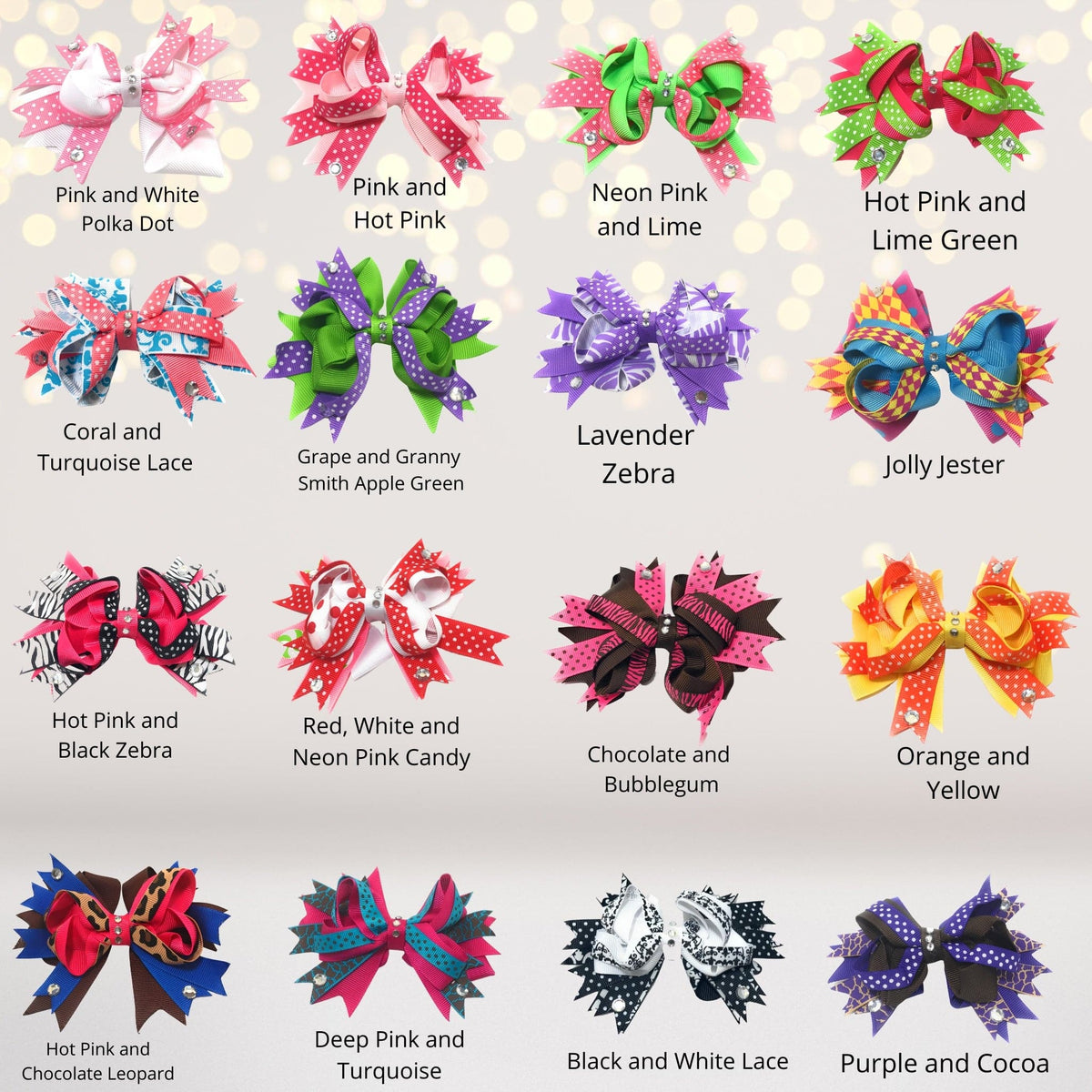 Girls Boutique Hair Bow With Sparkly Bling Stones