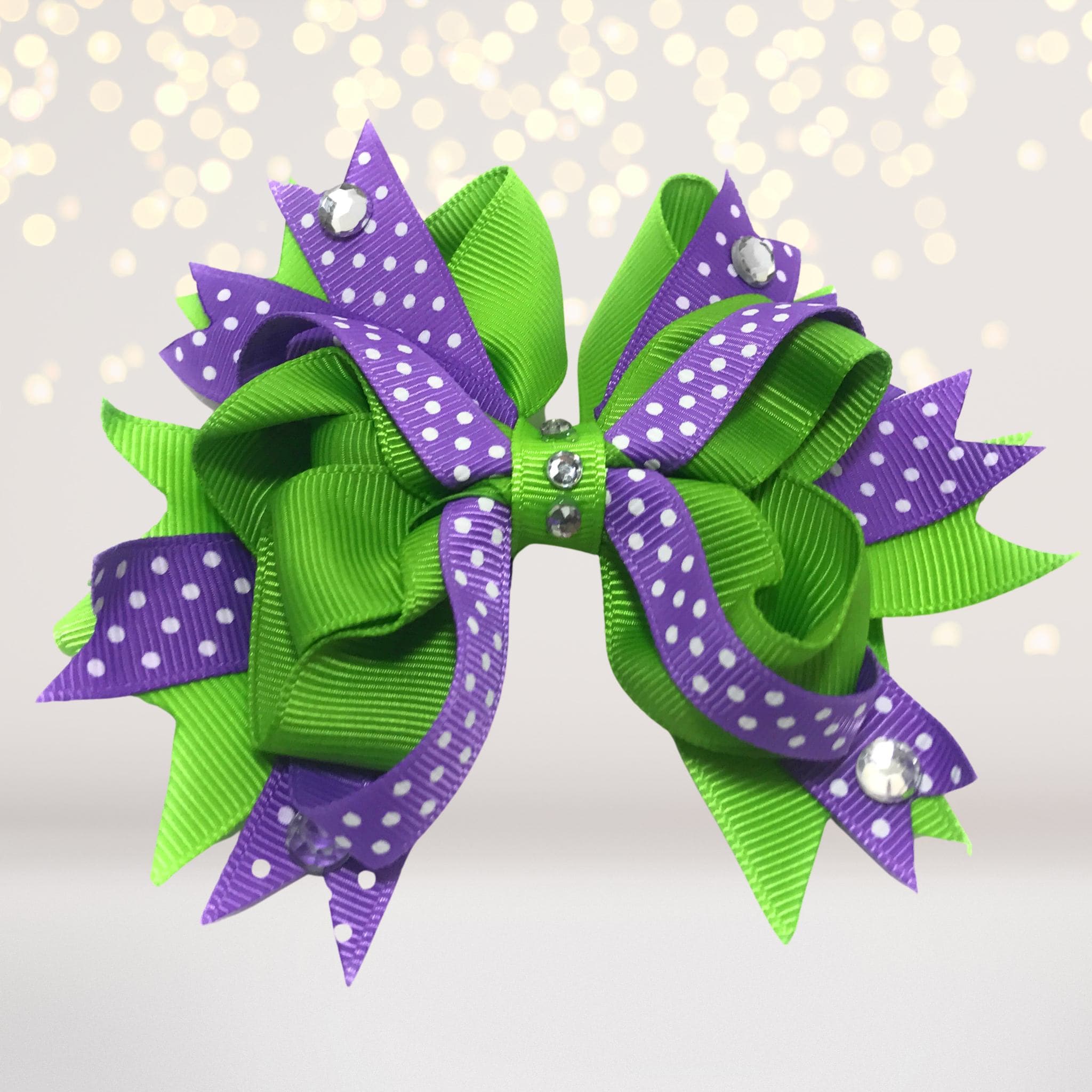 Girls Boutique Hair Bow With Sparkly Bling Stones
