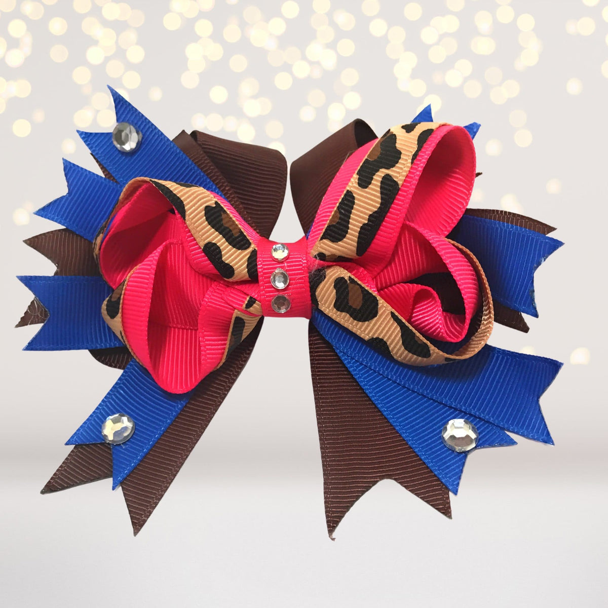 Girls Boutique Hair Bow With Sparkly Bling Stones