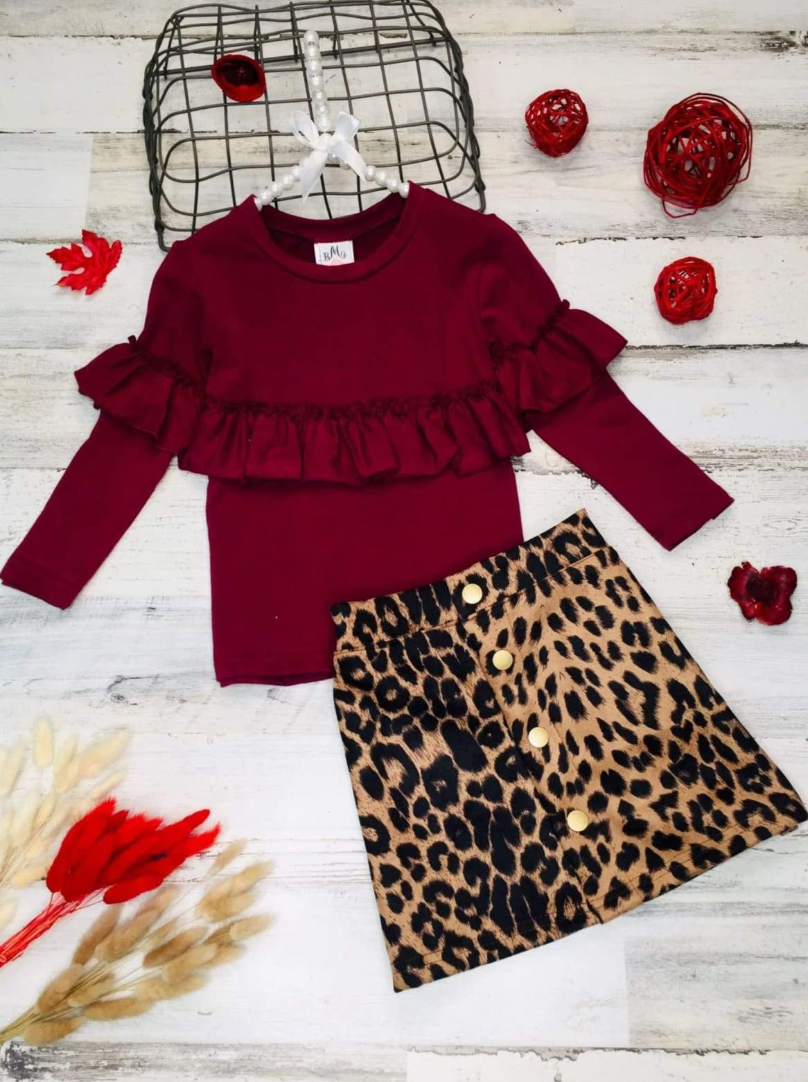 Stay Cozy Animal Print Skirt Set