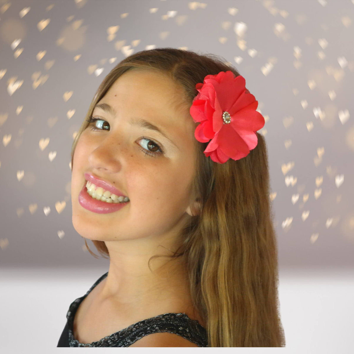 Girls Delicate Satin Flower Hair Clip
