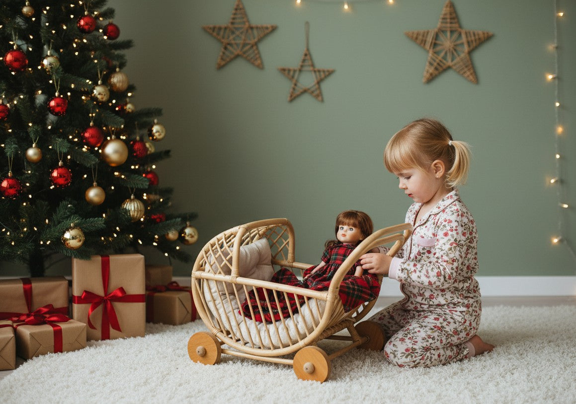 Doll Buggy – Handcrafted Boho Stroller For Little Girls Doll Pretend Play