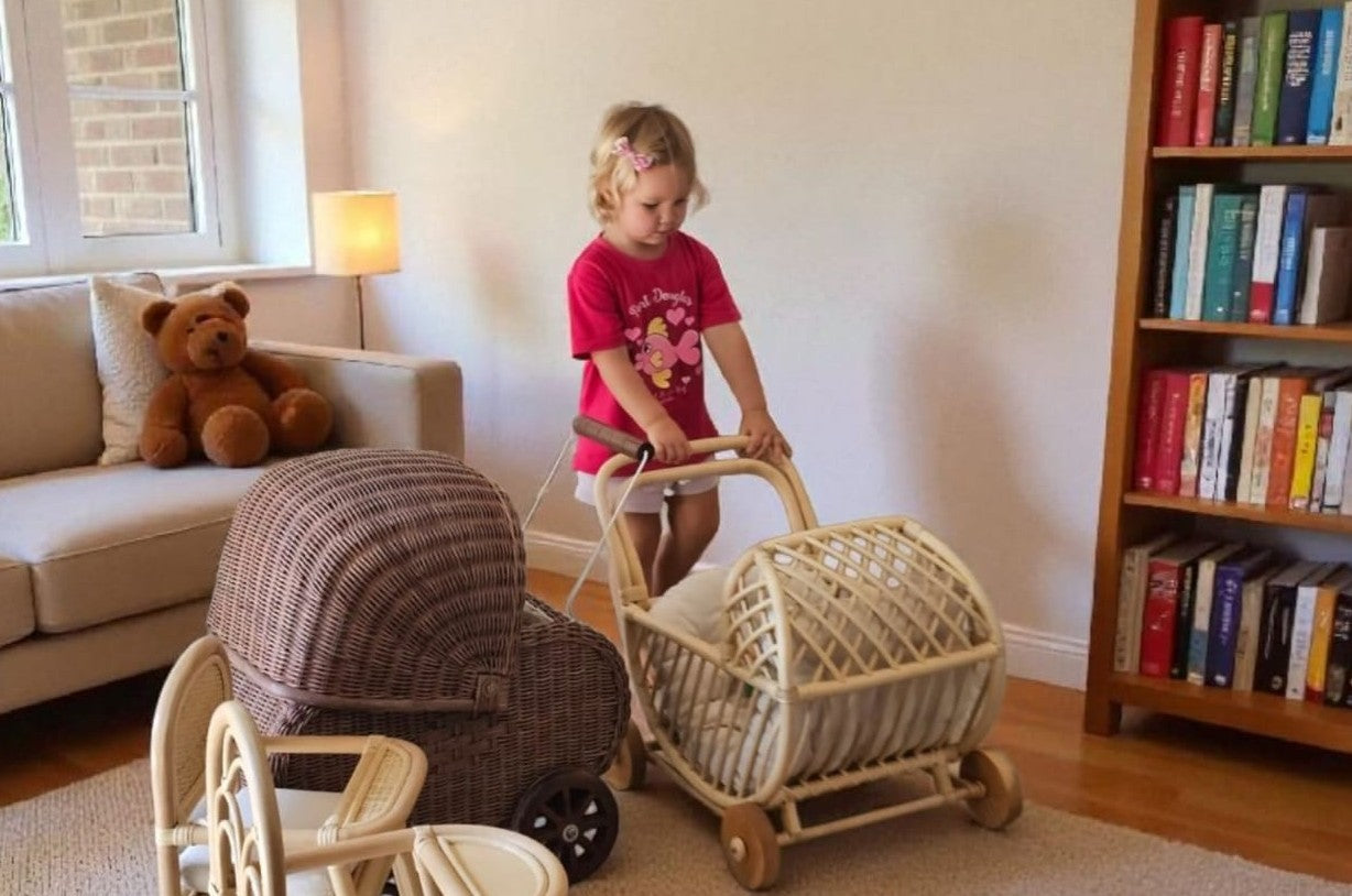 Doll Buggy – Handcrafted Boho Stroller For Little Girls Doll Pretend Play