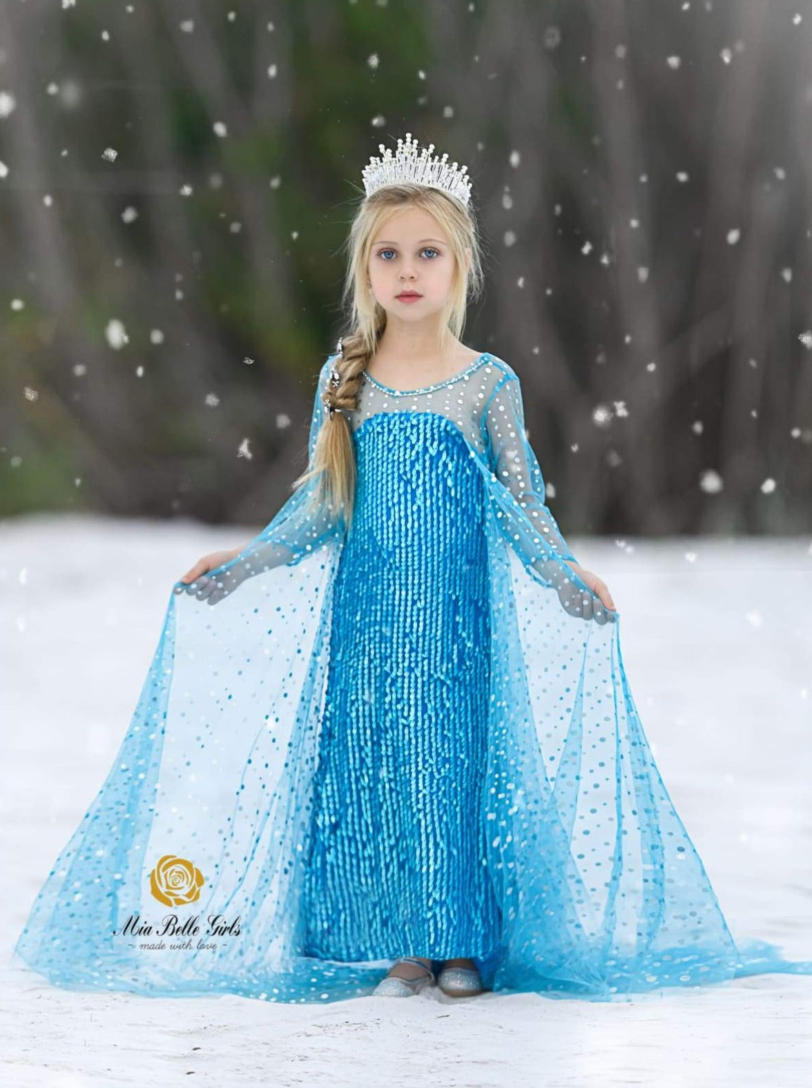 Snow Queen Dazzle Gown With Train Costume