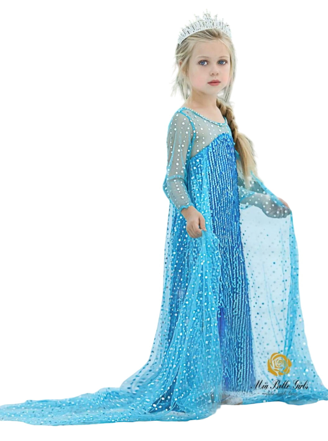 Snow Queen Dazzle Gown With Train Costume