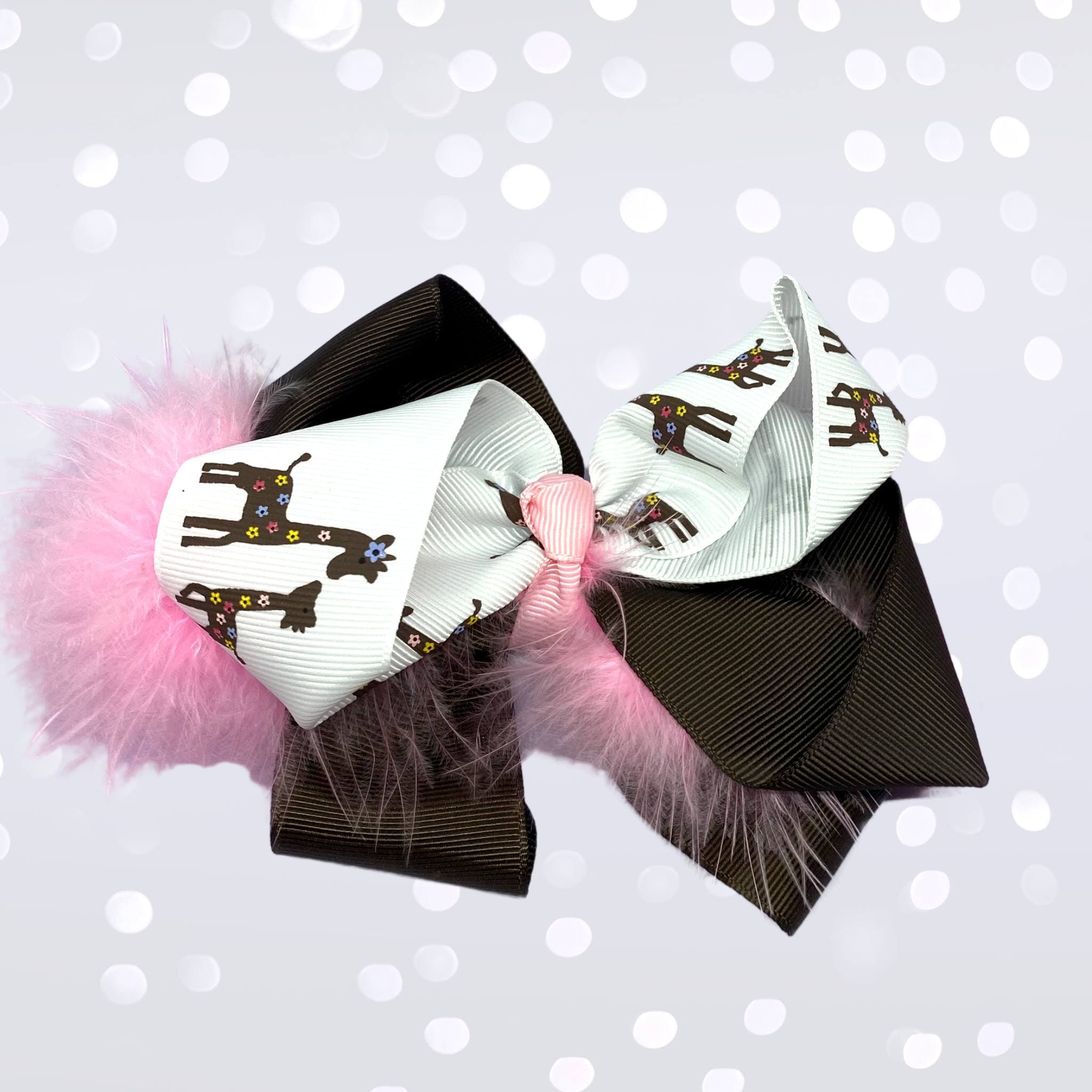 Girls Flamboyant Marabou Twist Hair Bow