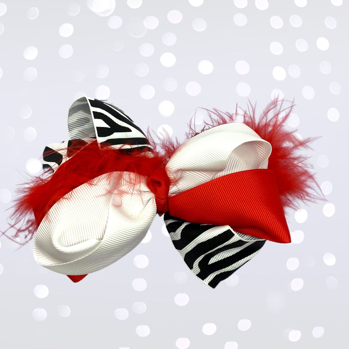 Girls Flamboyant Marabou Twist Hair Bow
