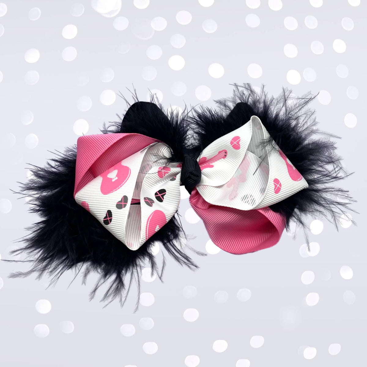 Girls Flamboyant Marabou Twist Hair Bow