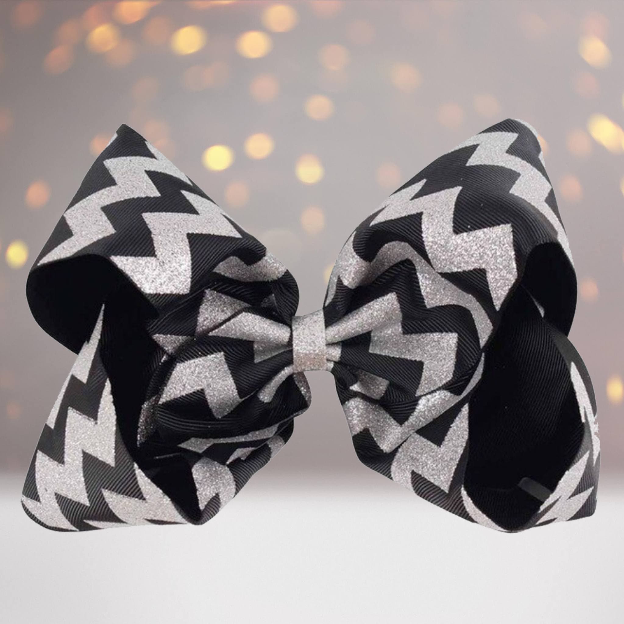 Girls Glitter Chevron Hair Bow, Glitter Hair Bow, Girls Glitter Holiday Bow
